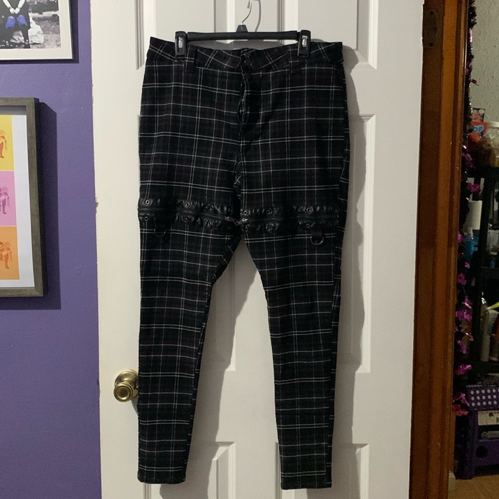 Killstar Plaid Zipper Pants